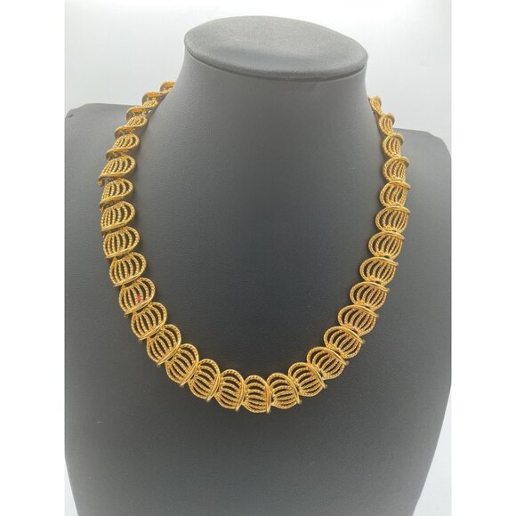 Trifari Gold-Tone Textured Rope Chain Necklace With Shepards Hook Clasp - Picture 1 of 4